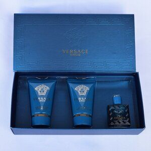Versace Eros EDT Gift Set,Mini Spray5ml&Shower Gel&After Shave25ml-3pc-BOXED-NEW